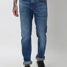 Mufti Men Clean Look Mid Rise Light Fade Whiskers Slim Fit Stretchable Jeans-image-79