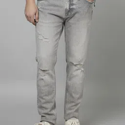 Celio Men Jean Slim Fit Mildly Distressed Heavy Fade Stretchable Cotton Jeans-image-48