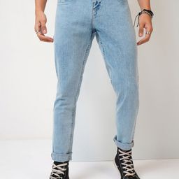 HIGHLANDER Men Blue Tapered Fit Heavy Fade Stretchable Jeans-image-64