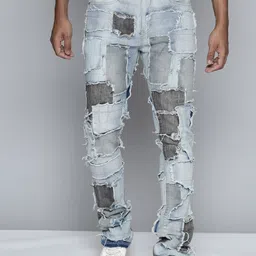 WAIMEA Men Classic Bootcut Mid-Rise Highly Distressed Heavy Fade Stretchable Jeans-picture-4