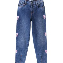 ARIAS By LARA DUTTA Girls Embroidered Light Fade Stretchable Jeans-image-42