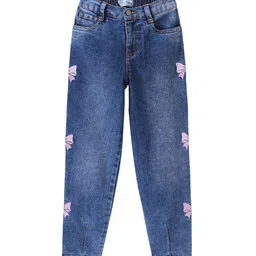 ARIAS By LARA DUTTA Girls Embroidered Light Fade Stretchable Jeans-image-43
