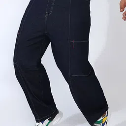 Instafab Plus Men Plus Size Relaxed Fit Stretchable Cargo Style Jeans-17