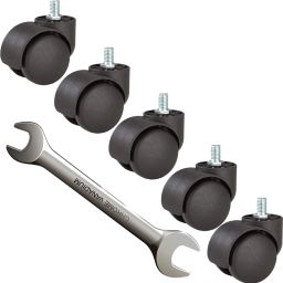 Threaded Twin Castor Revolving Chair Wheel Black 5N Appliance Furniture Caster-image-22