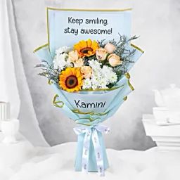 Sunflower N Peachy Rose Charm-7