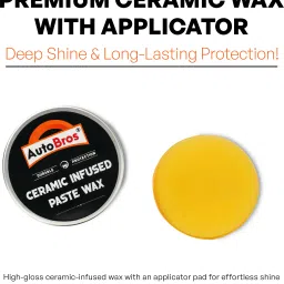 autobros Paste Wax Infused with Ceramic (100g) : High Gloss, Water Beading Wax with Power of SiO2 Car Washing Liquid image 2