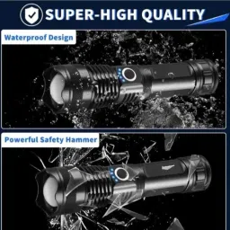 tansha 376 (ZOOMABLE METAL LED TORCH)5 Modes Flashlight, Super Bright 2 hrs Torch Emergency Light image 4