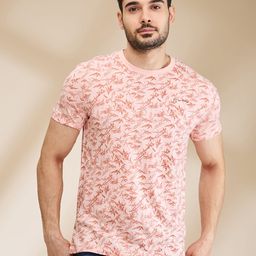 being human Men Printed Crew Neck Cotton Blend Pink T-Shirt-picture-5