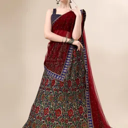 SAPTRANGI Printed Semi-Stitched Lehenga & Unstitched Blouse With Dupatta-19