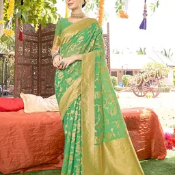 Anouk Ethnic Motifs Woven Design Zari  Saree-19