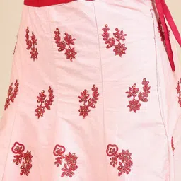 HRITIKA Embroidered Mirror Work Semi-Stitched Lehenga & Unstitched Blouse With Dupatta image 5