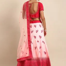 HRITIKA Embroidered Mirror Work Semi-Stitched Lehenga & Unstitched Blouse With Dupatta image 2