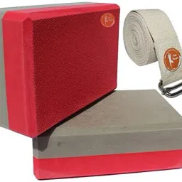 High Density Foam Yoga Block Brick [ Set of 2 ] Large Size With Yoga Belt Yoga Blocks-17