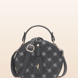 yelloe Geometric Printed Structured Handheld Bag-8