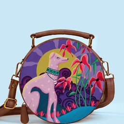 Kalankit Graphic Printed Leather Sling Bag-image-59
