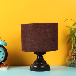Devansh Brown Iron Traditional Cylindrical Shaped Table Lamp-image-87