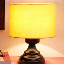 Devansh Yellow Iron Traditional Cylindrical Shaped Table Lamp-12