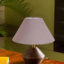 Devansh Grey Wooden Contemporary Semi-Sphere Table Lamp-26