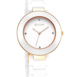 Titan Women White Dial & White Ceramic Bracelet Style Straps Analogue Watch-image-55