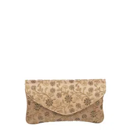 Metro Gold-Toned Embroidered Envelope Clutch-39