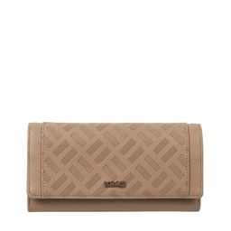 Mochi Women Beige Geometric Textured Two Fold Wallet-12
