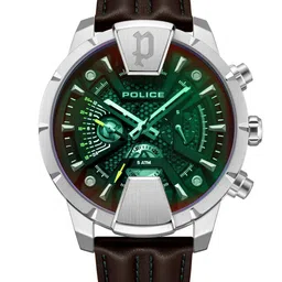 Police Men Black Dial & Leather Straps Analogue Watch PLPEWJF2203705-33