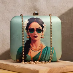 ARTKLIM Printed Box Clutch-14