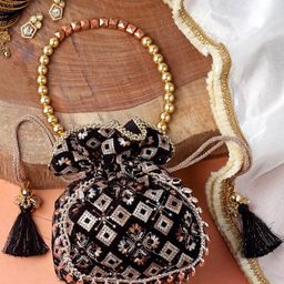 Anekaant Embroidered Tasselled Potli-image-76