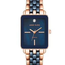 ANNE KLEIN Women Blue Embellished Dial & Rose Gold Toned Ceramic Bracelet Style Straps Analogue Watch-image-51