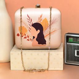 ARTKLIM Women Portrait Printed Box Clutch-image-88