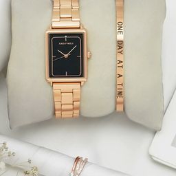 JOKER & WITCH Women Black Embellished Dial & Rose Gold Toned Stainless Steel Bracelet Style Straps Digital Watch JWLT640-image-83