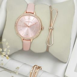 JOKER & WITCH Women Rose Gold-Toned Dial Watch With Bracelet & Ring-JWLT617-image-54