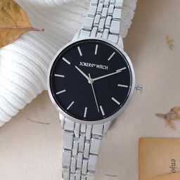 JOKER & WITCH Women Black Printed Dial & Silver Toned Bracelet Style Straps Analogue Watch-9