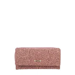 Metro Peach-Coloured Embroidered Envelope Clutch-22