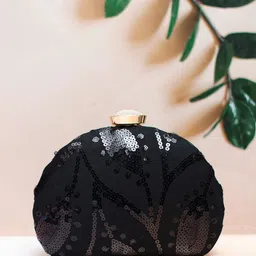 ARTKLIM Embellished Sequinned Box Clutch With Shoulder Strap-0
