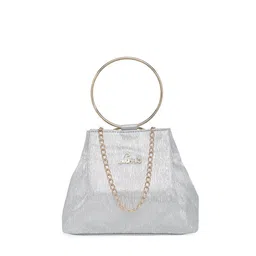 Lavie Alya Silver-Toned Structured Potli-image-1