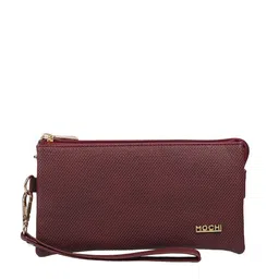 Mochi Burgundy Textured Purse Clutch-58