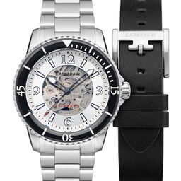 EARNSHAW Men White Skeleton Dial Analogue Automatic Watch - ES-8129-44-17