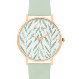 JOKER & WITCH Women White Printed Dial & Green Straps Analogue Watch-AMWW595-Green-55