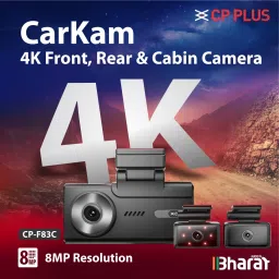 cp plus 4K 3 Ch Dashcam, ADAS, Built-in GPS, Touchscreen & Supports 1 TB Storage In-car Camera System image 2