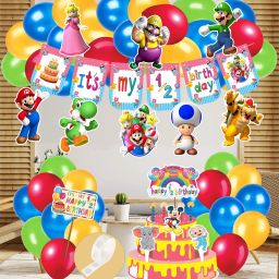 Half Birthday Decorations Super Mario Theme, 6 Month Birthday Set-image-6
