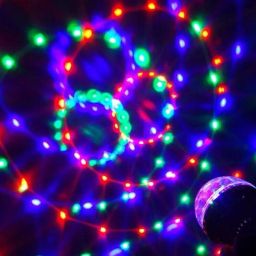 kavora Golden LED Rotating Light 360° Mini Crystal Stage Bulb for Home, DJ & Party Use Single Disco Ball image 2
