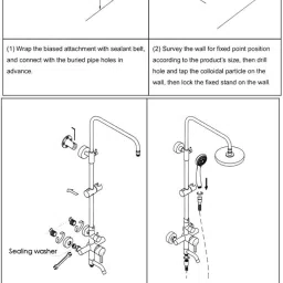 Luxury Shower Panel with Button Switches, Wall Mount Hot & Cold 3-in-1 Set for Bathroom, Gold Finish, Adjustable Height & Multi-Outlet System image 4