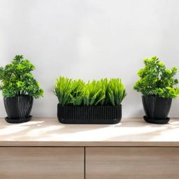 Artificial Plants with Tray for Home Office Decor Wild Artificial Plant with Pot-23