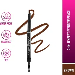 Expert Eye Brow Pencil 2 in 1 Dual Function Brow Filling Pencil with Spoolie Shaping Brush Eyebrow Styler - 0.25 g (Brown)-0