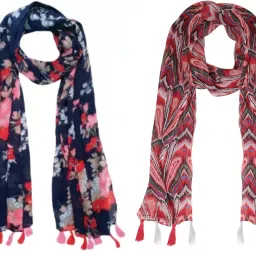 Printed Chiffon Women Multicolor Stole, Scarf, Fancy Scarf-image-81