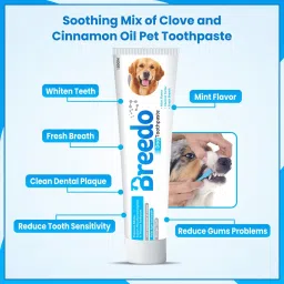 breedo (Combo of 3 ) Toothpaste + Teeth Brush +Paw Butter Moisturizing & Soft Cream Pet Toothbrush image 5