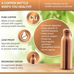 patni Copper Hammered Design Bottle, 6 Set 6000 ml Bottle image 2