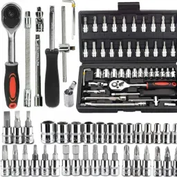 46 PCS 1/4 Inch Socket Set | Compact Ratchet Wrench Tool Kit | High Quality Socket Set-picture-13