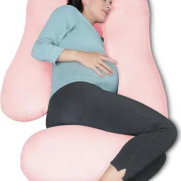 Comfort Cotton J Shape pregnancy pillows for sleeping for pregnant women Polyester Fibre Solid Pregnancy Pillow Pack of 1-image-41